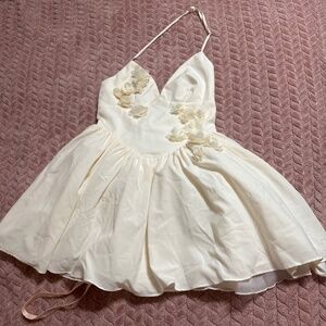 Ivory halter top flower dress
